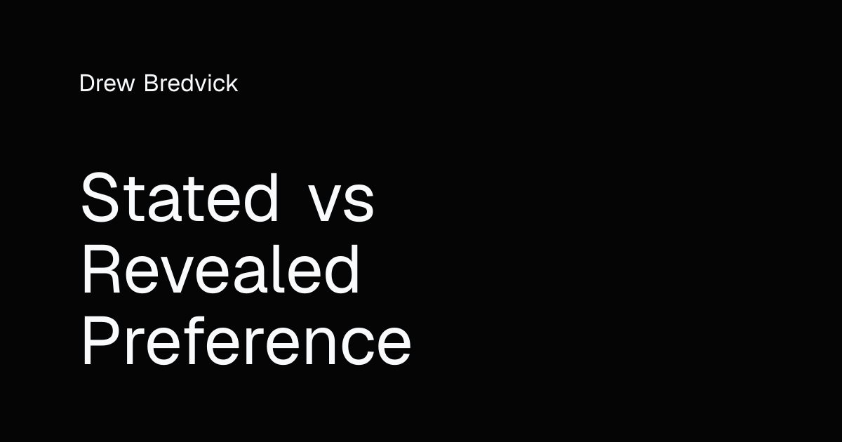 Stated vs Revealed Preference - Drew Bredvick